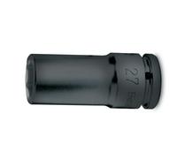 Beta 720L 17 - Chiavi a bussola con attacco quadro femmina 1/2" bocca esagonale, serie lunga fosfatate