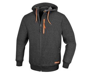 BETA 7665G - Felpa da lavoro con cappuccio fisso e zip lunga, in cotone e poliestere, con due ampie tasche in vita, una tasca al petto con chiusura zip verticale e vita e polsini elasticizzati