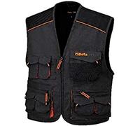 BETA 7907E L Gilet multitasche da lavoro in T/C canvas 260 g, inserti in Oxford, grigio