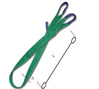 Beta 8153 8-T2 - Braca per sollevamento 2t verde nastro piatto a due strati, asole rinforzate, poliestere alta tenacità (PES)
