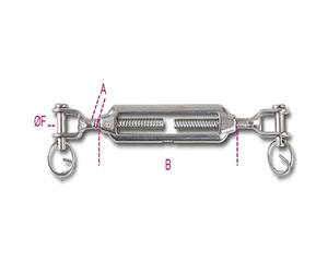 Beta 8209 M14 - Tenditore a due forcelle inox AISI 316