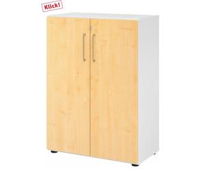 BETA 9 | Armadio con ante | 3 altezze - Bianco/Acero