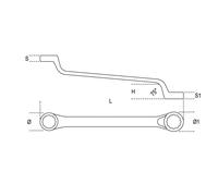 Beta 90 chiavi poligonali doppie curve profonde cromate