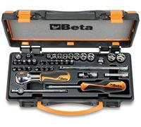 BETA 900/C11HR - Assortimento di 11 chiavi a bussola esagonali, 20 inserti per avvitatori e 7 accessori in termoformato rigido, in cassetta di lamiera