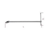 Beta 910/40 - Quadro maschio 3/8" snodato a T cromato
