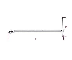 Beta 910/40 - Quadro maschio 3/8" snodato a T cromato