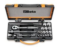 Beta 920AS/MBM-C21 - Assortimento di 16 chiavi a bussola poligonali e 5 accessori in cassetta di lamiera