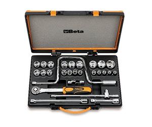 BETA 920B/C21 - Assortimento di 21 chiavi a bussola esagonali e 6 accessori in cassetta di lamiera