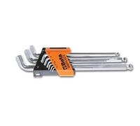 Beta 96BPA/SC9 - Serie di 9 chiavi maschio esagonale piegate a 110° con un'estremità sferica, modello lato extra corto