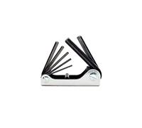 SERIE DI 7 CHIAVI MASCHIO ESAGONALE PIEGATE BRUNITE CON SUPPORTO IN METALLO ART.