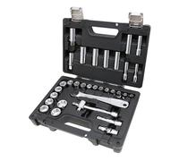Beta BW 913E/C33 - Set Professionale da 28 Chiavi a Bussola Esagonali e 5 Accessori, Attacco Quadro 3/8", Acciaio Cromo-Vanadio, in Cassetta di Plastica