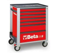 Beta - C24S/7-R Cassettiera per Attrezzi Portatile con 7 Cassetti con Piano di lavoro in ABS ad alta resistenza - Rosso