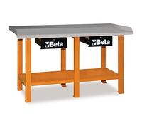 BANCO DA LAVORO CON PIANO IN LAMIERA E BORDO PERIMETRALE - BETA TOOLS - C56