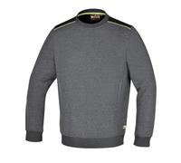 BETA Felpa Girocollo Cotone Grigio Cuciture Giallo Fluo TG L