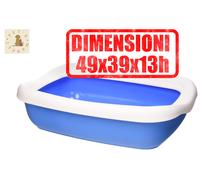 BETA MAXI Lettiera Toilette per Gatti in Plastica APERTA con Bordo 49x39x13 h