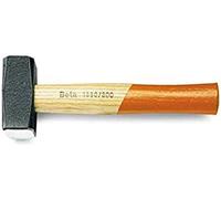 BETA - Mazzetta Professionale 2000 g con Manico in Legno Hickory e Testa in Acciaio Forgiato Temperato, Martello da Officina e Cantiere ad Alta Resistenza, 1380 2000