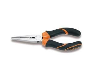 BETA - Pinza Becchi Piatti Lunghissimi Diritti Zigrinati Cromati con Impugnatura Bimateriale Pinza Professionale di Precisione per Elettricisti e Tecnici Utensile Officina e Manutenzione 160 mm 1162BM