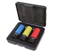 BETA - Serie 3 Chiavi a Bussola Macchina per Dadi Ruote con Inserti Polimerici Colorati, Bussole Impact Professionali Attacco 1/2", Bussole per Smontaggio Ruote Auto 17-19-21 mm, 720LC/C3