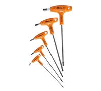 BETA 96T/S5P Set di 5 Chiavi Maschio Esagonale Piegate con Impugnatura Nero/Arancione - Utensili di Qualità per Progetti Vari - Peso 350 Grammi