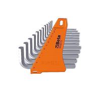 BETA - Set 12 Chiavi Maschio Esagonali Piegate Cromate con Supporto in Plastica, Serie Chiavi Allen Professionali per Serraggio Viti Esagonali Officina Meccanica e Manutenzione Tecnica, 96/SC12