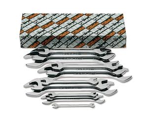 BETA - Set 13 Chiavi a Forchetta Doppie Cromate da 6x7 a 30x32 mm, Serie Chiavi Professionali per Serraggio Dadi e Bulloni Officina Meccanica e Manutenzione Industriale, 55/S13