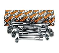 BETA - Set 17 Chiavi a Pipa Doppie Esagonali Poligonali Cromate 6-22 mm, Serie Professionale per Officina Meccanica e Manutenzione, 937/S17