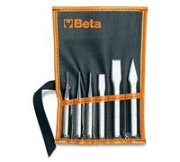 Beta Tools Set 6 punzoni, bulini, scalpelli piatti e ugnetti 38/SP6 con supporto