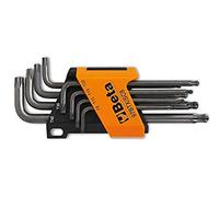 BETA - Set 8 Chiavi Torx con Impugnatura Cromate Professionali, Serie Chiavi Maschio Piegate Ergonomiche per Serraggio Viti Torx, Misure T8 T10 T15 T20 T25 T27 T30 T40, 97TTX/S8