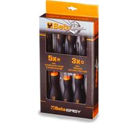 Beta Set Cacciaviti 8 giraviti Punta Nera e Impugnatura bimateriale 1203/D8 P