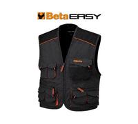 BETA WORK 7907E GILET LAVORO MULTITASCHE T/C CANVAS INSERTI IN OXFORD GRIGIO