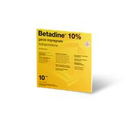 Betadine 10% Idopovidone - 10 Garze Impregnate Disinfettanti 10 X 10 Cm