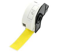 BETCKEY - 1 Rotolo DK-11201 Etichette per Indirizzi Compatibile con Brother, 29mm x 90mm, 400 Etichette Colorate Giallo per Stampanti di Etichette Brother QL