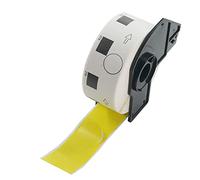 BETCKEY - 1 Rotolo DK-11218 Etichette Circolari Compatibile con Brother, Φ24mm Rotondo, 1000 Etichette Colorate Giallo per Stampanti di Etichette Brother QL