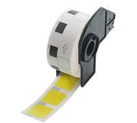 BETCKEY - 1 Rotolo DK-11221 Etichette Quadrate Compatibile con Brother, 23mm x 23mm, 1000 Etichette Colorate Giallo per Stampanti di Etichette Brother QL