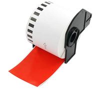 BETCKEY - 1 Rotolo DK-22205 Etichette a Lunghezza Continua Compatibile con Brother, 62mm x 30.48m, 1 Etichette Colorate Rosso per Stampanti di Etichette Brother QL