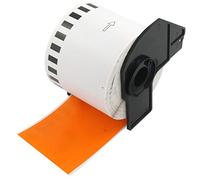 BETCKEY - 1 Rotolo DK-22205 Etichette a Lunghezza Continua Compatibile con Brother, 62mm x 30.48m, 1 Etichette Colorate Arancia per Stampanti di Etichette Brother QL