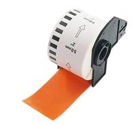 BETCKEY - 1 Rotolo DK-22223 Etichette a Lunghezza Continua Compatibile con Brother, 50mm x 30.48m, 1 Etichette Colorate Arancia per Stampanti di Etichette Brother QL