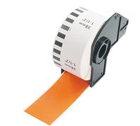 BETCKEY - 1 Rotolo DK-22225 Etichette a Lunghezza Continua Compatibile con Brother, 38mm x 30.48m, 1 Etichette Colorate Arancia per Stampanti di Etichette Brother QL