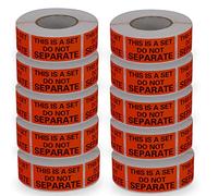 BETCKEY - 10 Rotoli Adesivi per Confezioni, 25mm x 50mm, 5000 Adesivo Rosso di Avvertimento del Pacchetto per Nessuna Separazione