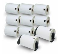 BETCKEY - 10 rotoli di etichette DK-11247 con solo 2 porta etichette riutilizzabili, 103 mm x 164 mm, 1800 etichette di spedizione che utilizzano per stampanti Ql