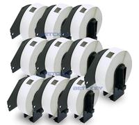 BETCKEY - 10 Rotoli DK-11203 Etichette per Raccoglitori Compatibile con Brother, 17mm x 87mm, 3000 Etichette per Stampanti di Etichette Brother QL