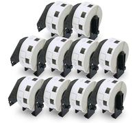 BETCKEY - 10 Rotoli DK-11221 Etichette Quadrate Compatibile con Brother, 23mm x 23mm, 10000 Etichette per Stampanti di Etichette Brother QL
