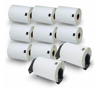BETCKEY - 10 Rotoli DK-11241 Etichette per Spedizioni Compatibile con Brother, 102mm x 152mm, 2000 Etichette per Stampanti di Etichette Brother QL (2 Portaetichette Riutilizzabili)