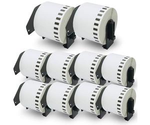 BETCKEY - 10 Rotoli DK-22205 Etichette a Lunghezza Continua Compatibile con Brother, 62mm x 30.48m, 10 Etichette per Stampanti di Etichette Brother QL