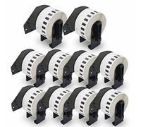 BETCKEY - 10 Rotoli DK-22211 Etichette di Pellicola a lunghezza Continua Compatibile con Brother, 29mm x 15.24m, 10 Etichette per Stampanti di Etichette Brother QL