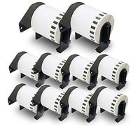 BETCKEY - 10 Rotoli DK-22212 Etichette di Pellicola a lunghezza Continua Compatibile con Brother, 62mm x 15.24m, 10 Etichette per Stampanti di Etichette Brother QL