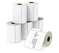 BETCKEY - 102mm x 102mm(4 in x 4 in) Perforated Etichette Termiche per Spedizione e Grandi Quadrate Compatibile con stampanti Zebra e altre [6 Rotoli/2100 Etichette]