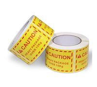 BETCKEY - 2 Rotoli giallo adesivo di avvertimento del pacchetto, 70mm x 100mm, 1000 etichette che utilizzano per il pacchetto pesante oltre 15Kg