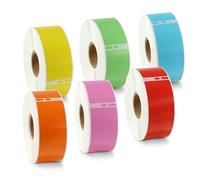 BETCKEY - 6 Grandi Rotoli 99010 Etichette Colorate(Set di 6 colori) Compatibile con DYMO S0722370, 28mm x 89mm, 2100 Etichette per Indirizzi Utilizzo per LabelWriter 450 4XL NON per 550 o 5XL
