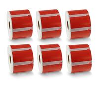 BETCKEY - 6 Rotoli 11354 Etichette Colorate(Rosso) Compatibile con DYMO S0722540, 57mm x 32mm, 6000 Etichette Multiuso Utilizzo per LabelWriter 450 4XL NON per 550 o 5XL